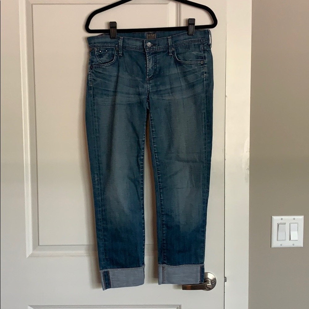 Citizens of Humanity cropped denim pants.